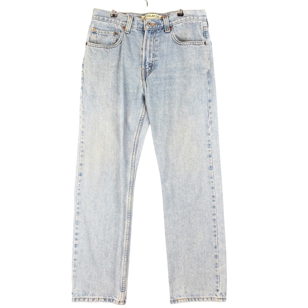 Levis 505 Regular Fit Jeans Mens 32x30 Light Wash Denim Straight Leg Streetwear